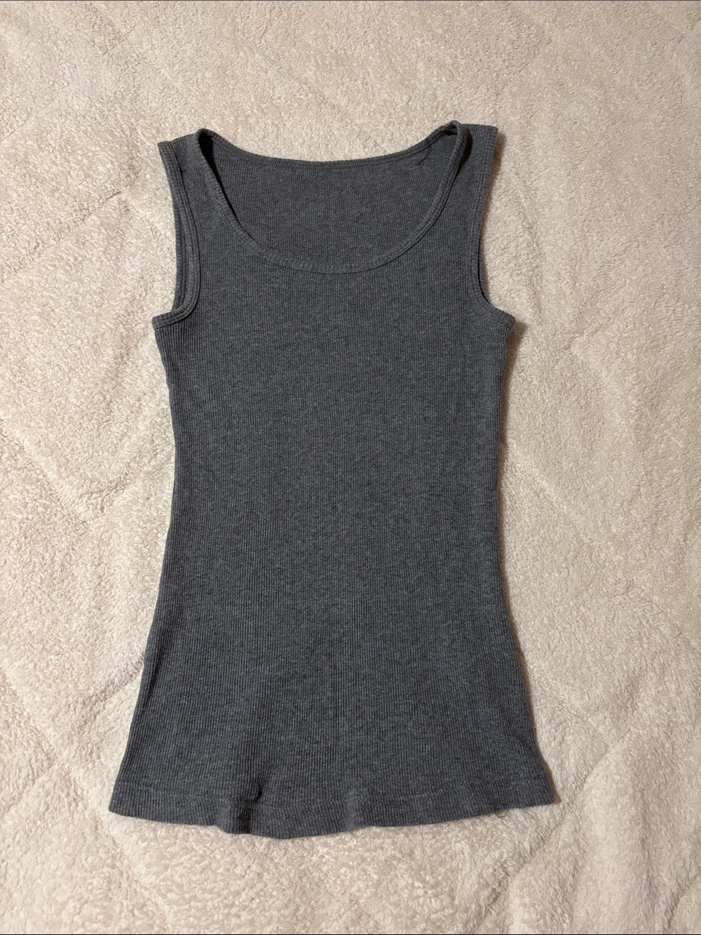 Women's Charcoal Gray Ribbed Tank Top